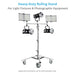 Proaim 6.2’ Low Ninja Double Riser Rolling Stand for Lighting Fixtures & Grip Equipment