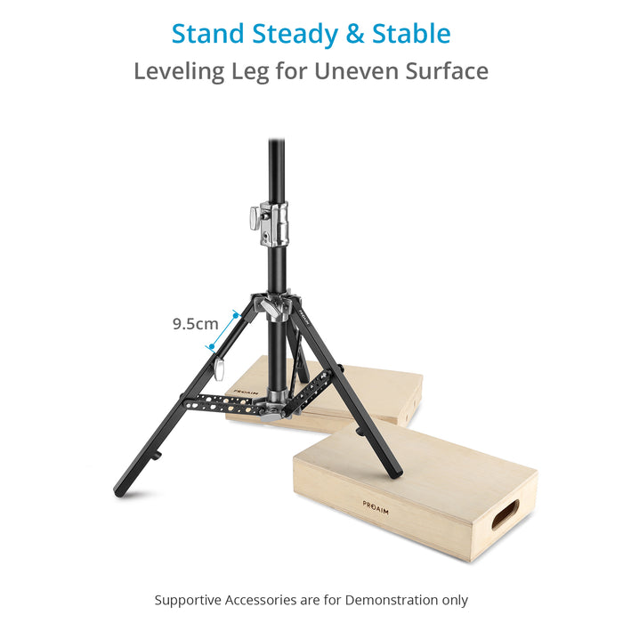 Proaim 6.16ft Double Riser Rolling Monitor Stand with 5/8” Mount | Payload: 33kg/72lb