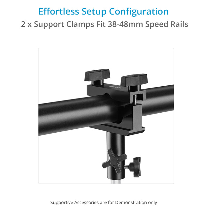 Proaim Polaris - Monorail Camera Slider Dolly with 2 x Pipe Clamps | Overhead Gimbal Rig